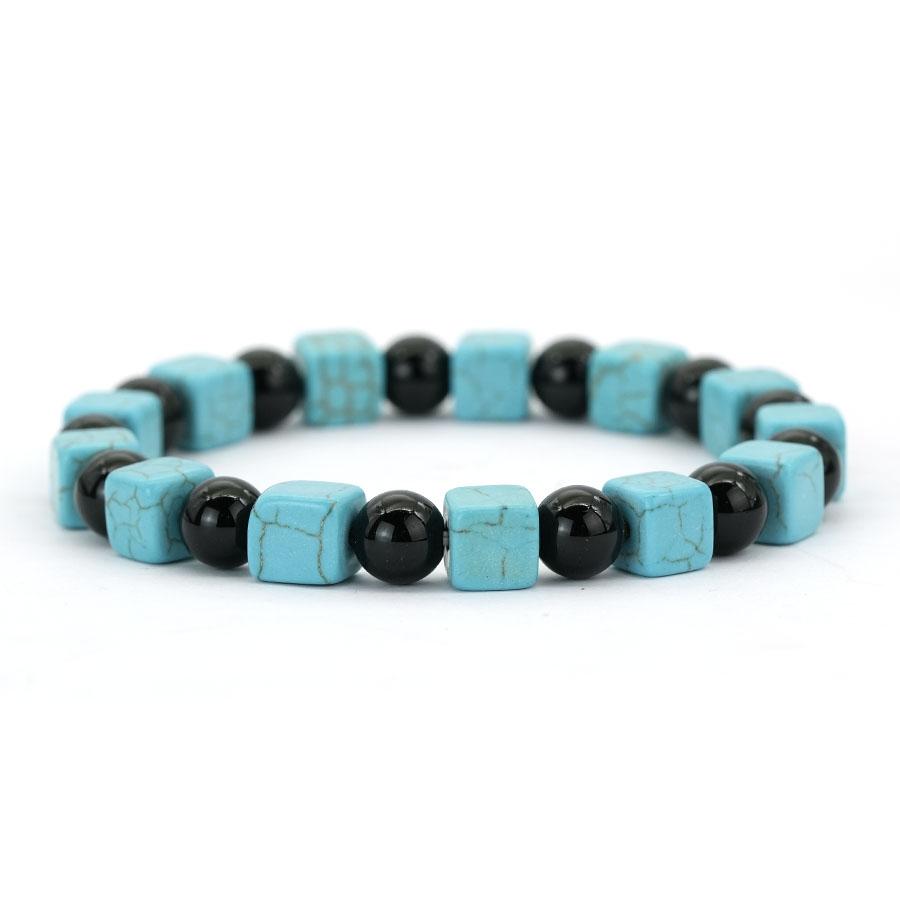 

Noter Handmade Blue Bowlite Lava Obsidian Sustainable Stone Bracelet Men Women Couple Best Choice Perfect Gift Idea Beaded Joias