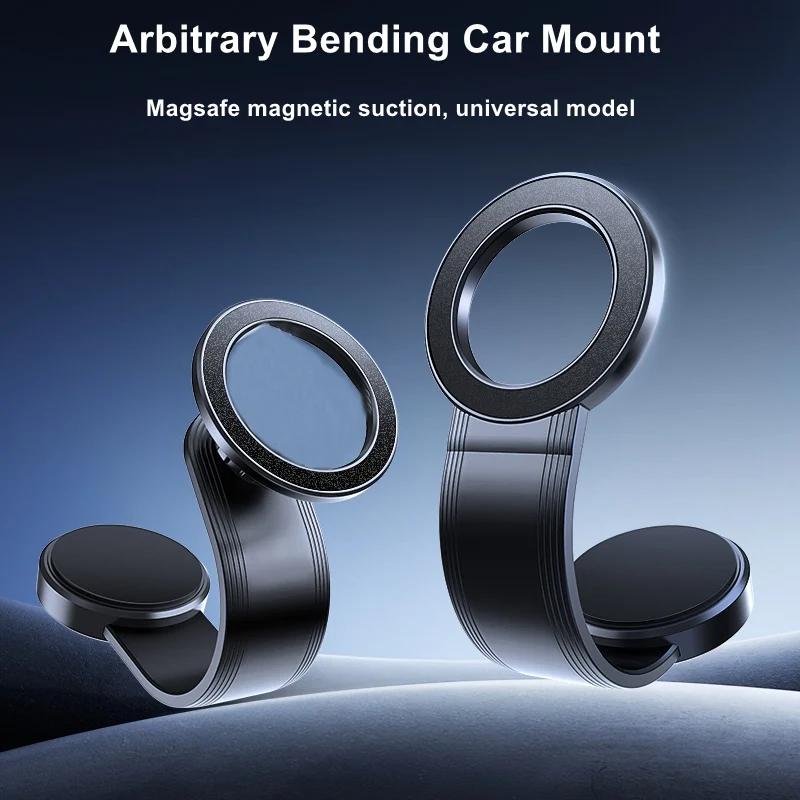 2026 New Bendable Detachable Magnetic Car Phone Mount Adjustable Angle ABS Holder Dashboard Mount