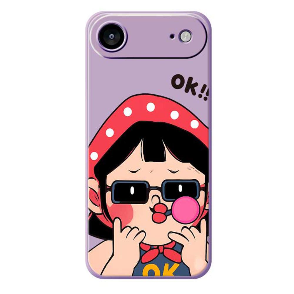 For iPhone Air Case Cute Kid Pattern Printing Straight Edge TPU Phone Back Cover