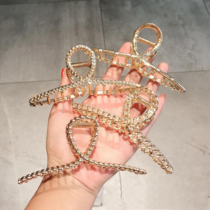 Simple Metal Geometric Hair Claw Clips Elegant Geometric Hair Accessories Cross Crab Bath Clip For Women Girl Headwear