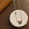 Colorful Butterfly Pendant Necklace, Women's Versatile Titanium Steel Accessory