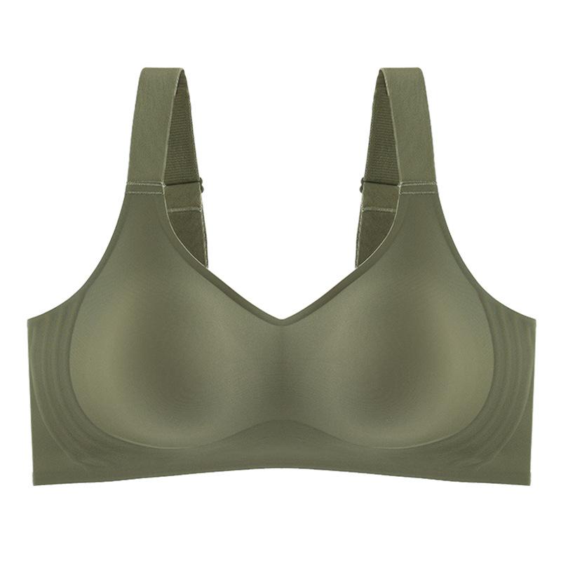 

Latex D jelly soft support gathers women s seamless one-piece no-steel ring adjustment sports thin bra m (recommended 32/70abc below 50kg)