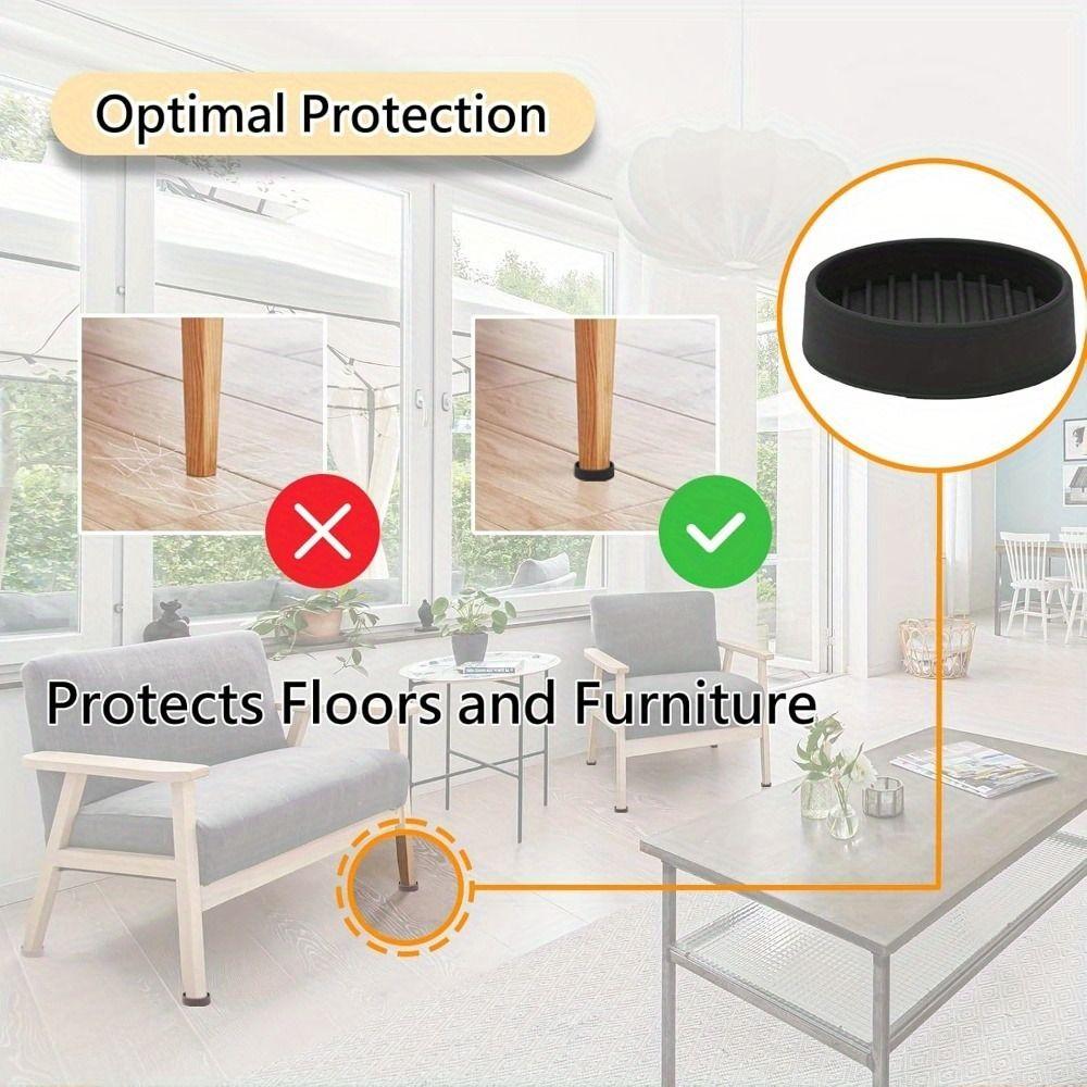 Round Shape Furniture Coasters Anti-Slip Design Chair Feet Stoppers Sofas