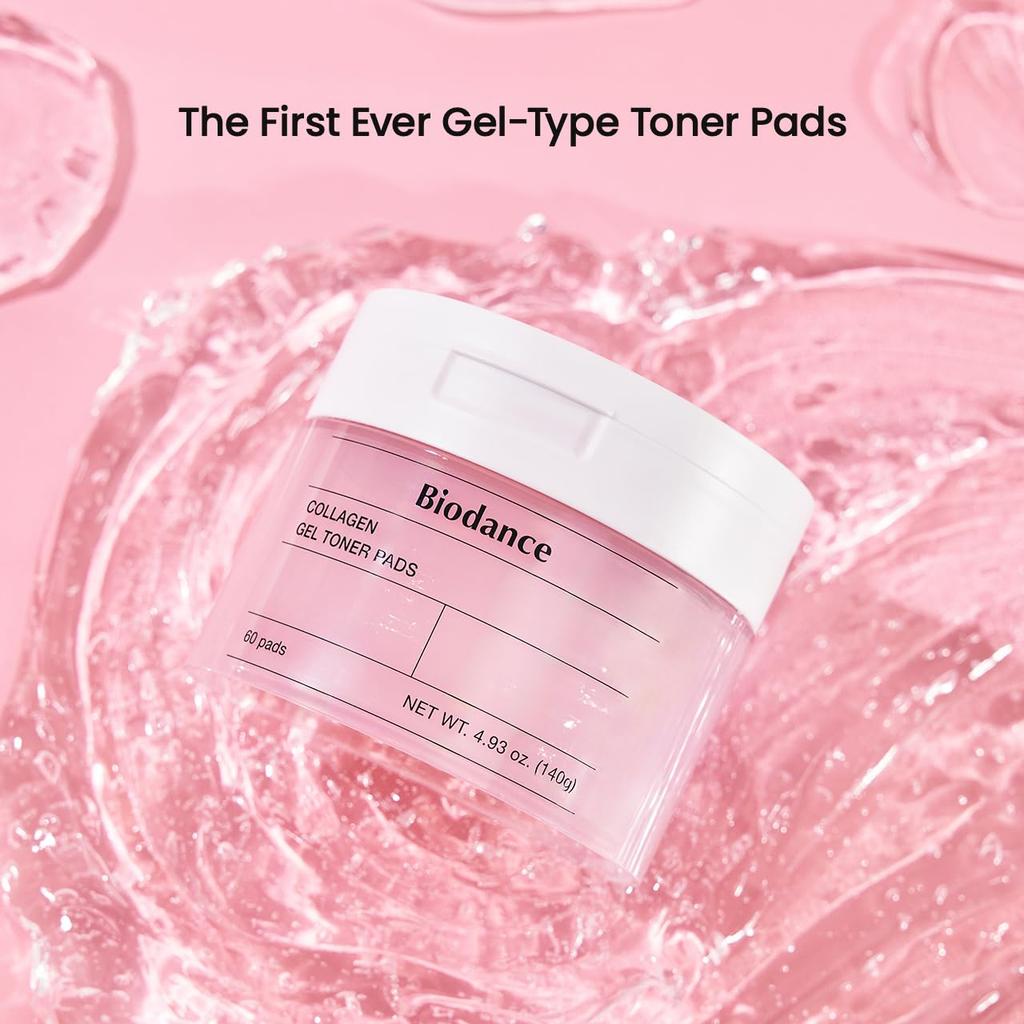Biodance Collagen Gel Toner Pad Improves Elasticity and Gently Exfoliates Korean Skin Care 4.93 Liquid Oz (140g)*60 Tablets