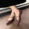 Ladies Shoes On Sale 2025 Fashion Spring New Women's Pointed Toe Buckle Strap Flats Outdoor Shallow Soft Bottom  Woman Shoes