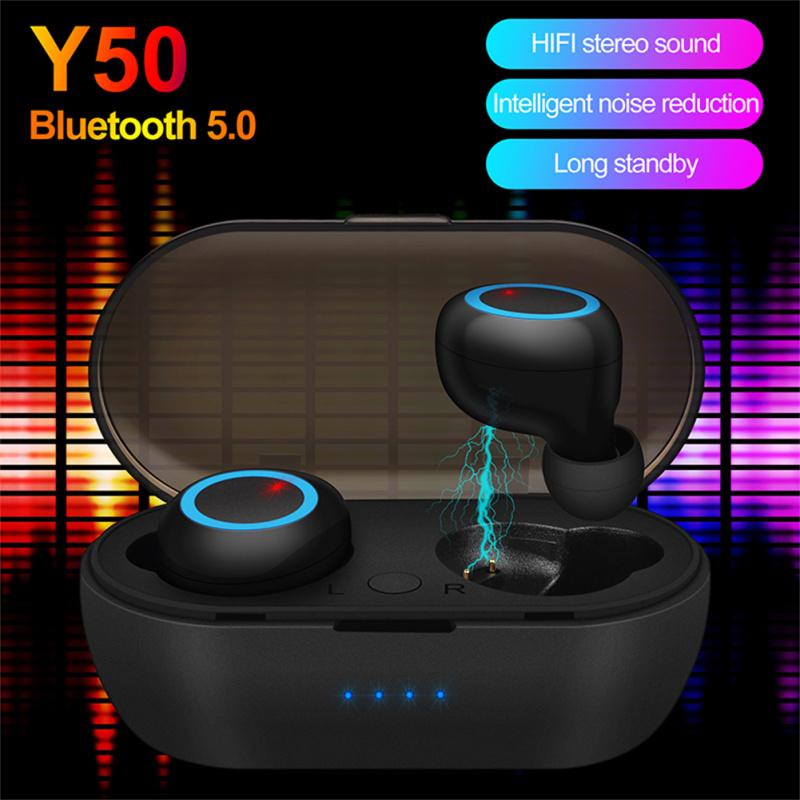 Y50 Tws Bluetooth-compatible Wireless  Headphones Stereo Sports Ergonomic Design Headset Earbuds