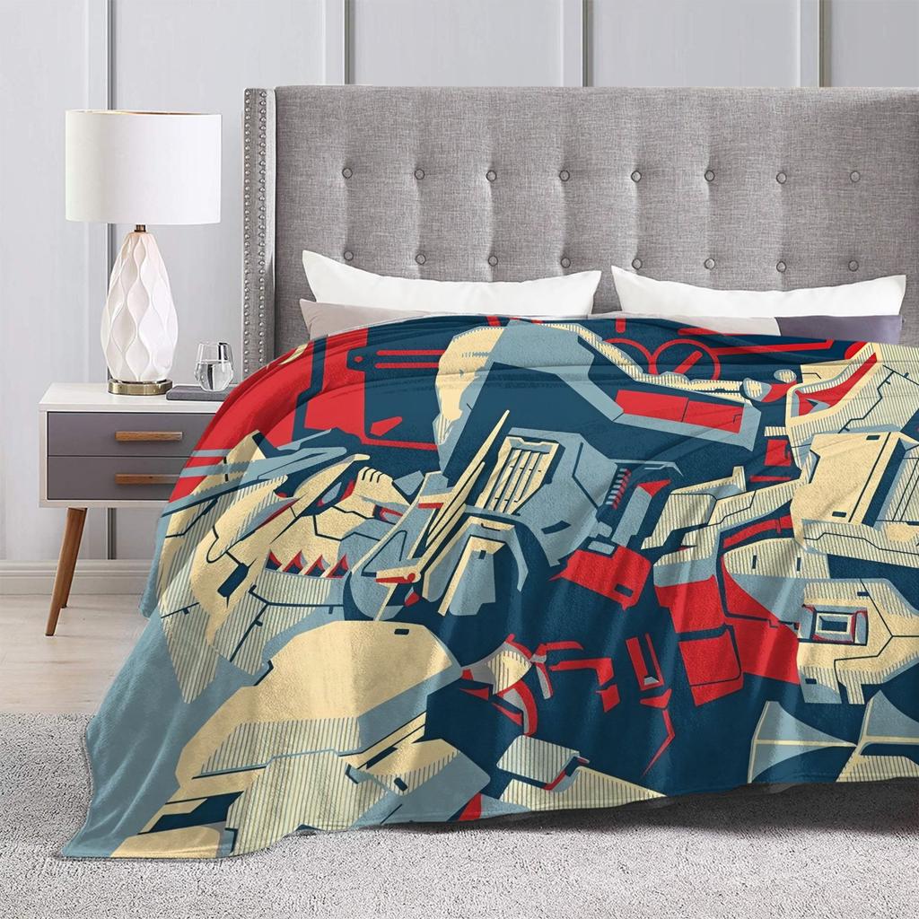 Gundam Flannel Blankets Winter Soft Durable Throw Blanket for Kids Adult Couch Chair Funny Bedspread Sofa Bed Cover