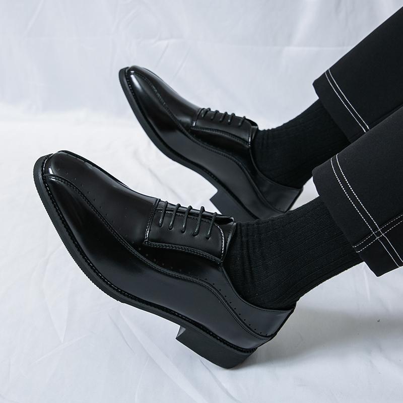 Fashion Groom in formal leather shoes Minimalist and retro British style Leisure Business and Office Elegant adult shoes Plus Size -46
