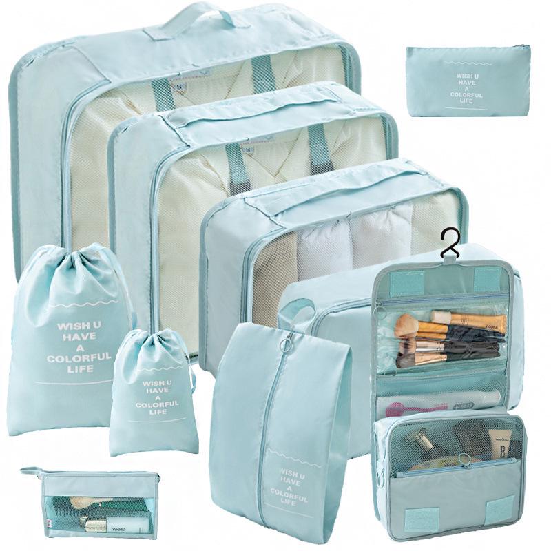 Cross-Border Travel Storage Bag Set: 8-Piece and 9-Piece Clothing Organizer