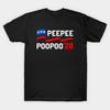 Asian Size Men Black Print T-shirt Peepee Poopoo 2028 No-Cut Print Cotton Tshirt