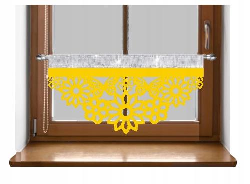Z17 Kitchen curtain FLOWERS WITH BUTTERFLIES openwork decoration 60x30