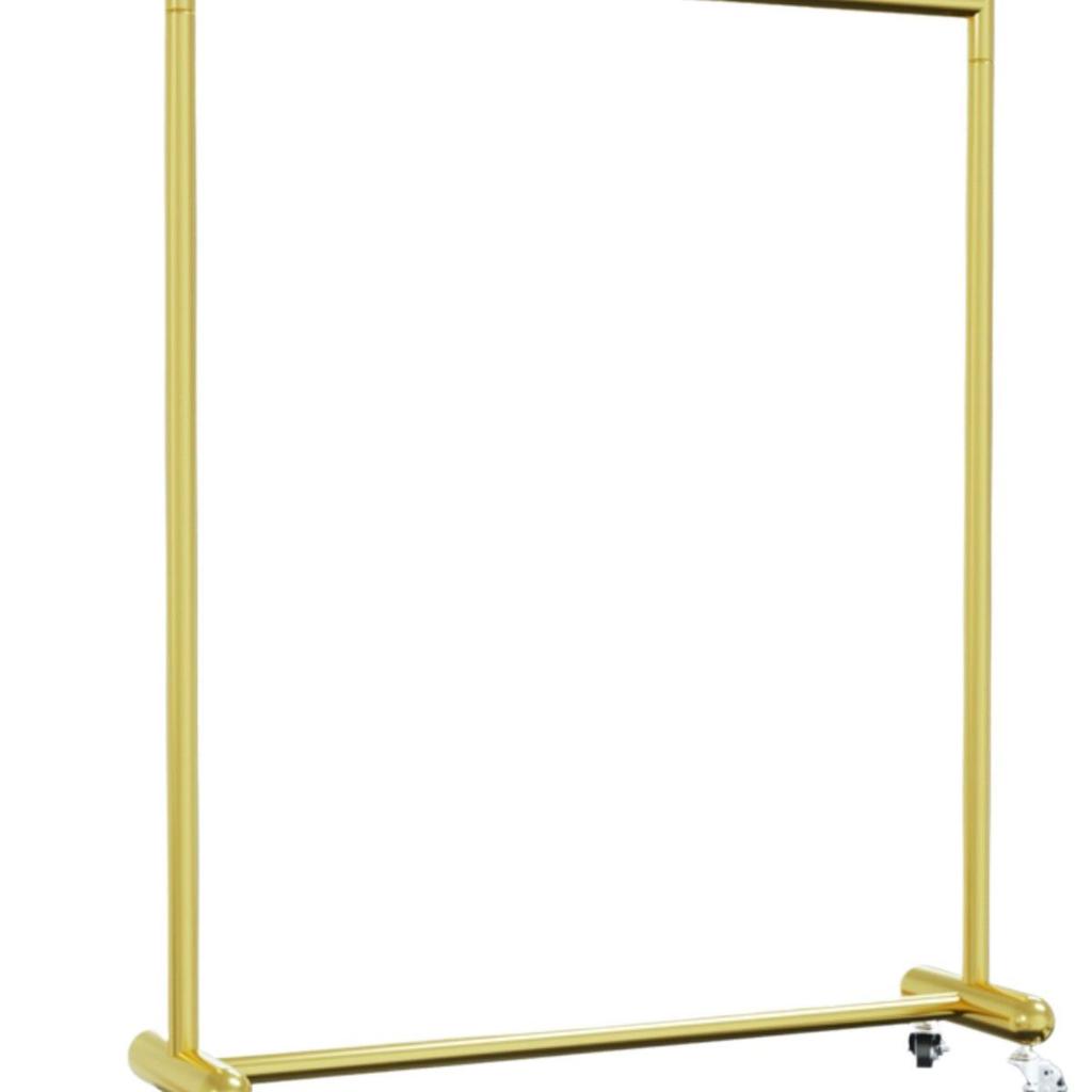 Adjustable Floor-Standing Clothing Rack with Wheels for Women's and Children's Wear