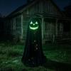 Adjustable Halloween Ghost Decoration with Luminous Face and Extendable Height for Indoor Outdoor Holiday Display 65 To 120cm Requires AA Batteries