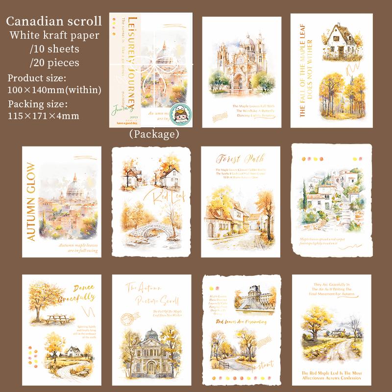 

20Sheets/bag Sticker Pack Leisure Travel Series Holiday Scenery Creative Handbooks Collage Material DIY Diary Cup Decoration