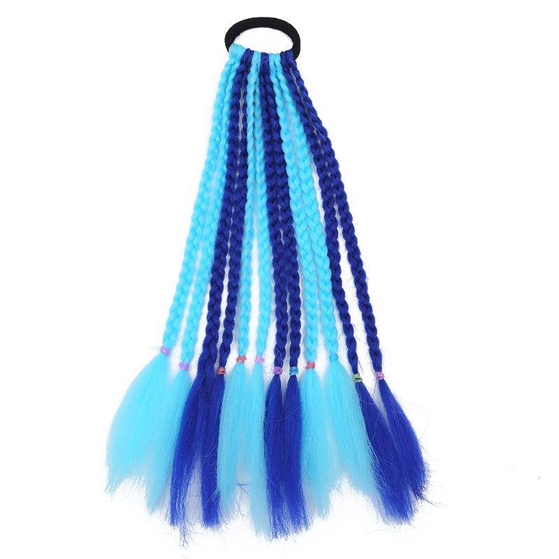 Children's Wig Dreadlocks Hair Accessories Bow Tie Style Colorful Braided Hair Ties Girls' Short Stage Cute Ombre Ponytail
