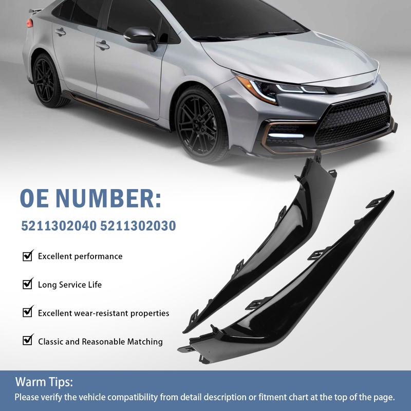 

5211302040 1 Pair Front Bumper Cover Lower Trim Molding Lip Spoiler Grille 5211302030 for Toyota Corolla SE XSE