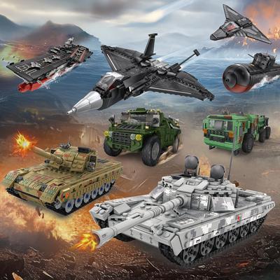 Nieuwe set met mini-bouwblokken voor militaire wapens, tanks en vliegtuigen, educatief doe-het-zelf speelgoed voor jongens, militaire speelgoedserie, verjaardagscadeau.