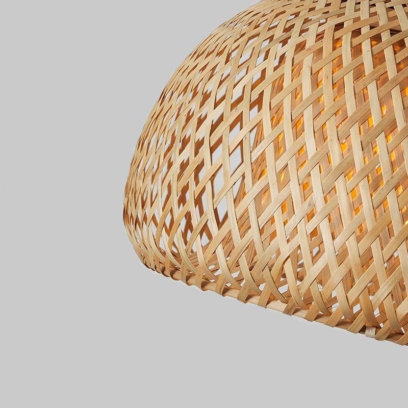 Newest 26cm Bamboo Pendant Lamps Ceiling Lights Rattan Wicker Lustre Hand Knit Braiding Suspended Home Dining Braided Decor Hot