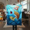 Flanelová deka se vzorem kreslené postavičky Squirtle, Vysoká kvalita, Pohodlná pro všechna roční období, Domácí dekorace, Teplo a pohodlí, Perfektní pro dárky.