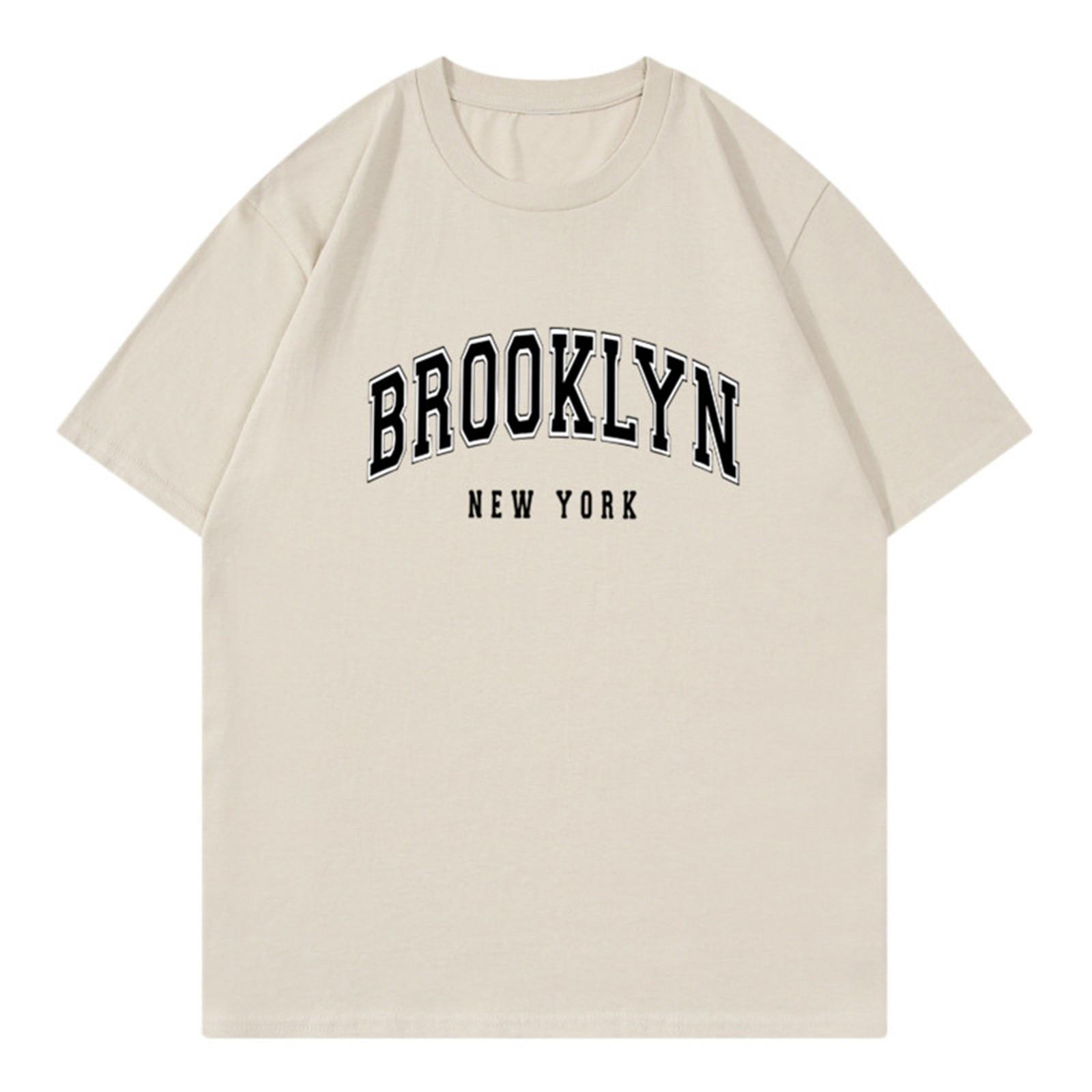 

Футболка унисекс, повседневный свободный топ, удобная футболка с круглым вырезом XL бежевый