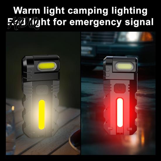 Outdoor Flashlight 1/2/3Pcs 180 Degrees Rotating Head Magnetic Dual Beam LED Degree Swivel Work Light USB Rechargeable Pocket-Size Camping EDC Lamp
