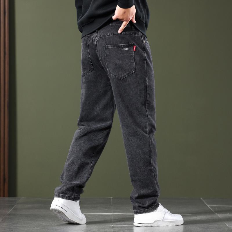 Pánské vysoce strečové nadměrné velikosti ležérní rovné volného střihu s vysokým pasem