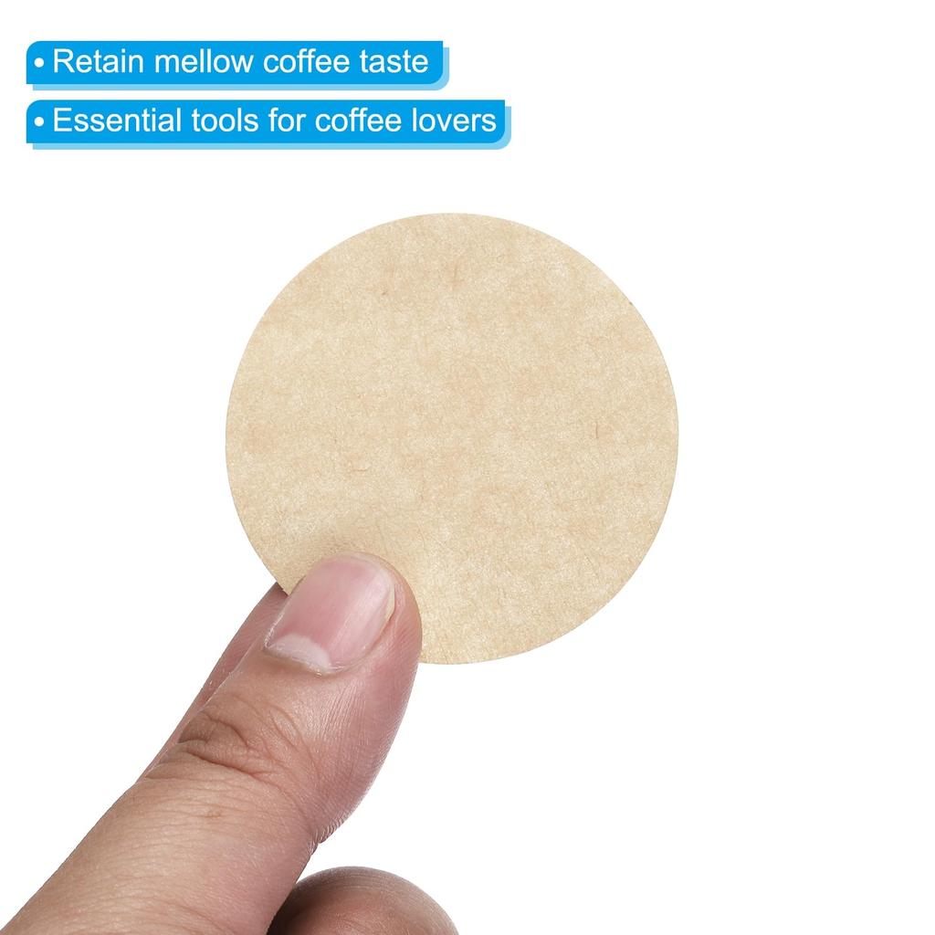 PATIKIL Filtros Desechables Redondos de Papel Marrón para Cafeteras Moka, 2 Pulgadas de Diámetro Exterior, Cafetera Espresso, Café, Uso en Oficina, 600 Unidades