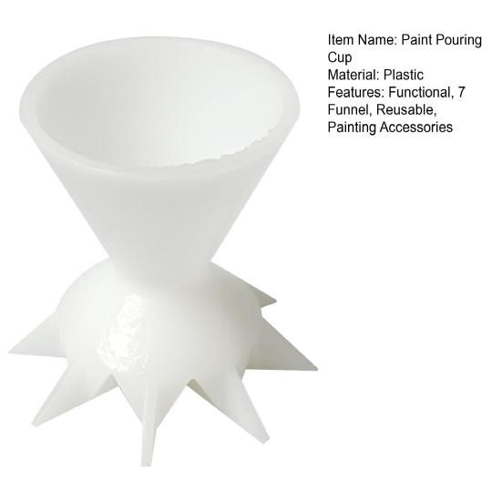 Copo para Pouring de Tinta 7 Funis Copo Dividido para Tinta Acrílica Copo para Pouring com Padrão de Flor para Arte Fluida Acessórios para Pintura de Flores DIY