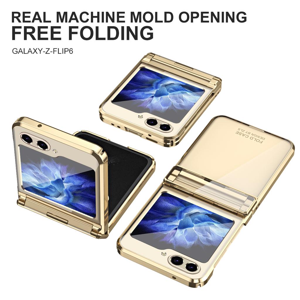 For Samsung Galaxy Z Flip6 5G/Z Flip5 5G Case Electroplating Hard PC Folding Phone Cover