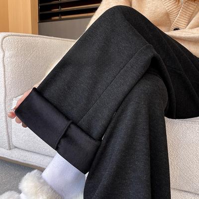 Pantalon en velours noir riz gluant pour femme, nouveau pantalon d'automne et d'hiver épais en coton, coupe droite ample style paresseux Yamamoto, pantalon large