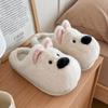 Fashion Cute Cartoon Dog Indoor Fluffy Slippers For Women Winter Platform Shoes Warm Faux Fur Thick Sole Female Home Floor Cotton Slides