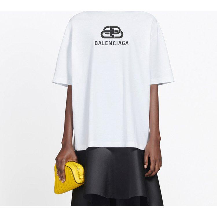 Balenciaga SS20 Drop Shoulder Sleeve T Shirt Women's White 570813TEV489044