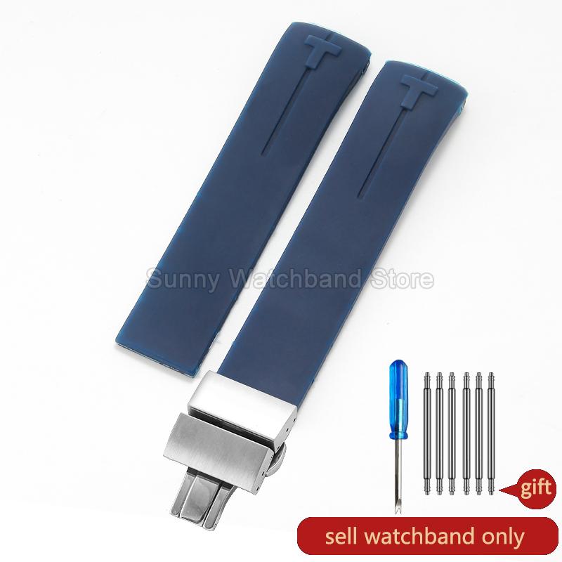 Waterproof Durable Silicone Watch Strap for Tissot 1853 T-Touch Series T013 T081 T091 Watch Accessories 20 21mm Black Blue