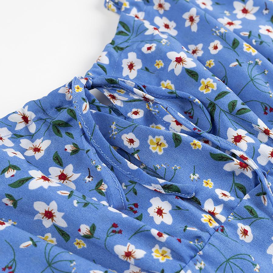 2025 Spring Women's Slimming Slit Printed Dress