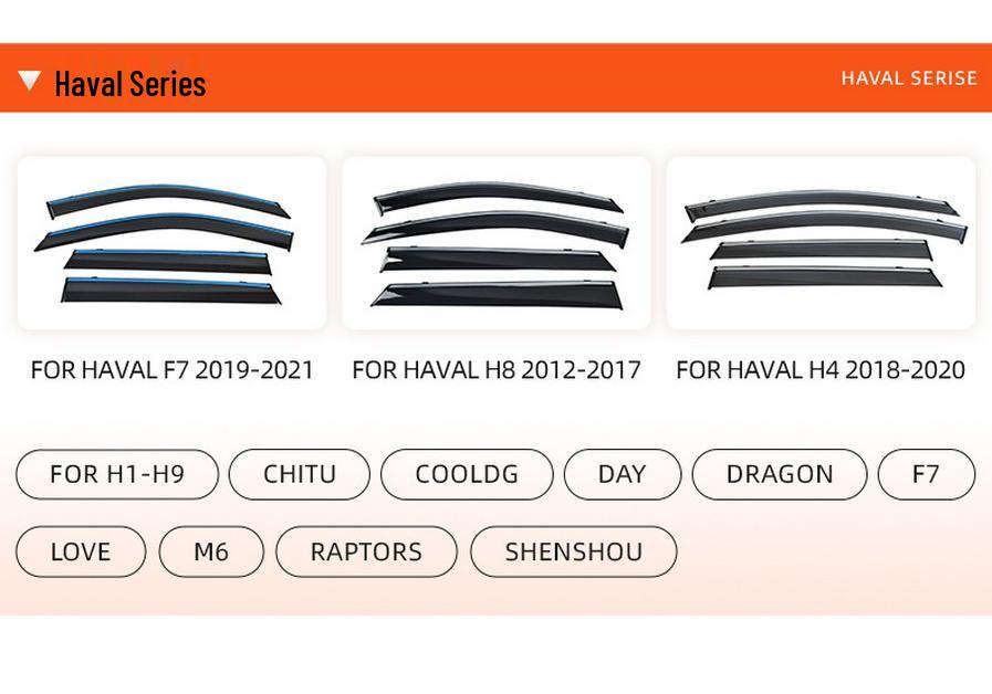 Suzuki Series Car Window Rain Guards - Injection Molded Rain Eyebrows