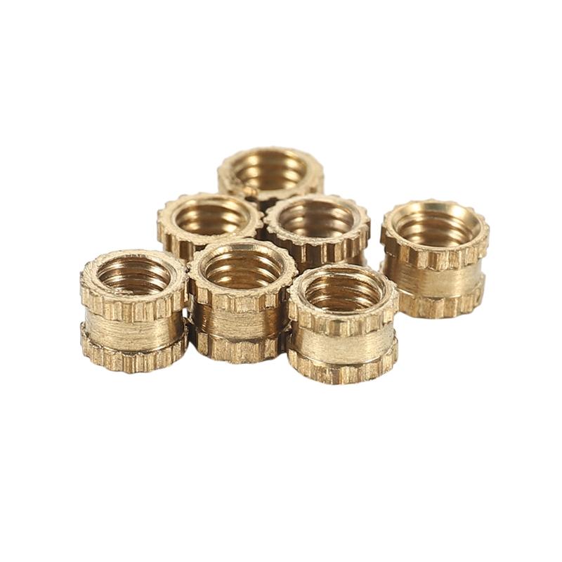 M3 x 3mm Female Thread Brass Knurled Threaded Insert Embedment Nuts 100PCS