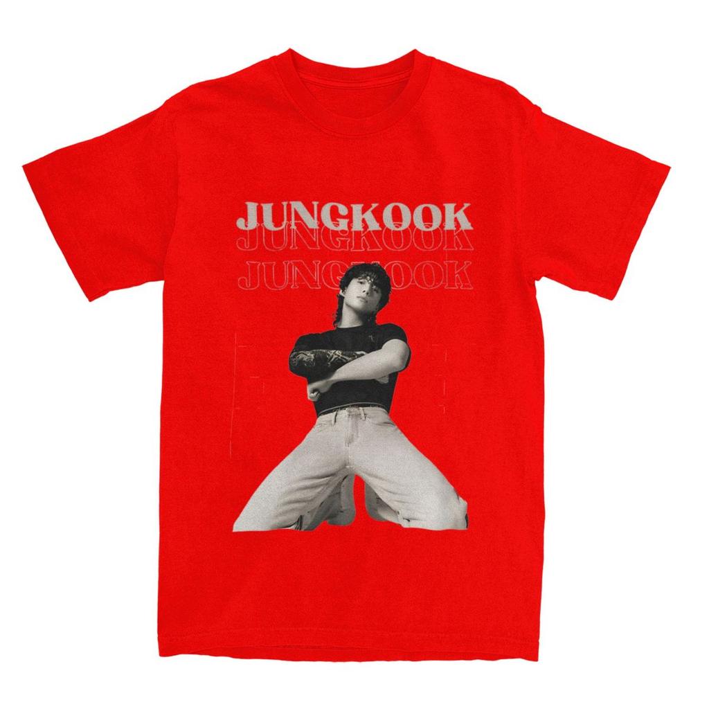 Jungkooks Vintage T-Shirt Sommer Koreanischer Pop Fantastische T-Shirts 100 Baumwolle Harajuku T-Shirt für Männer Kurzärmelige Freizeit-Tops