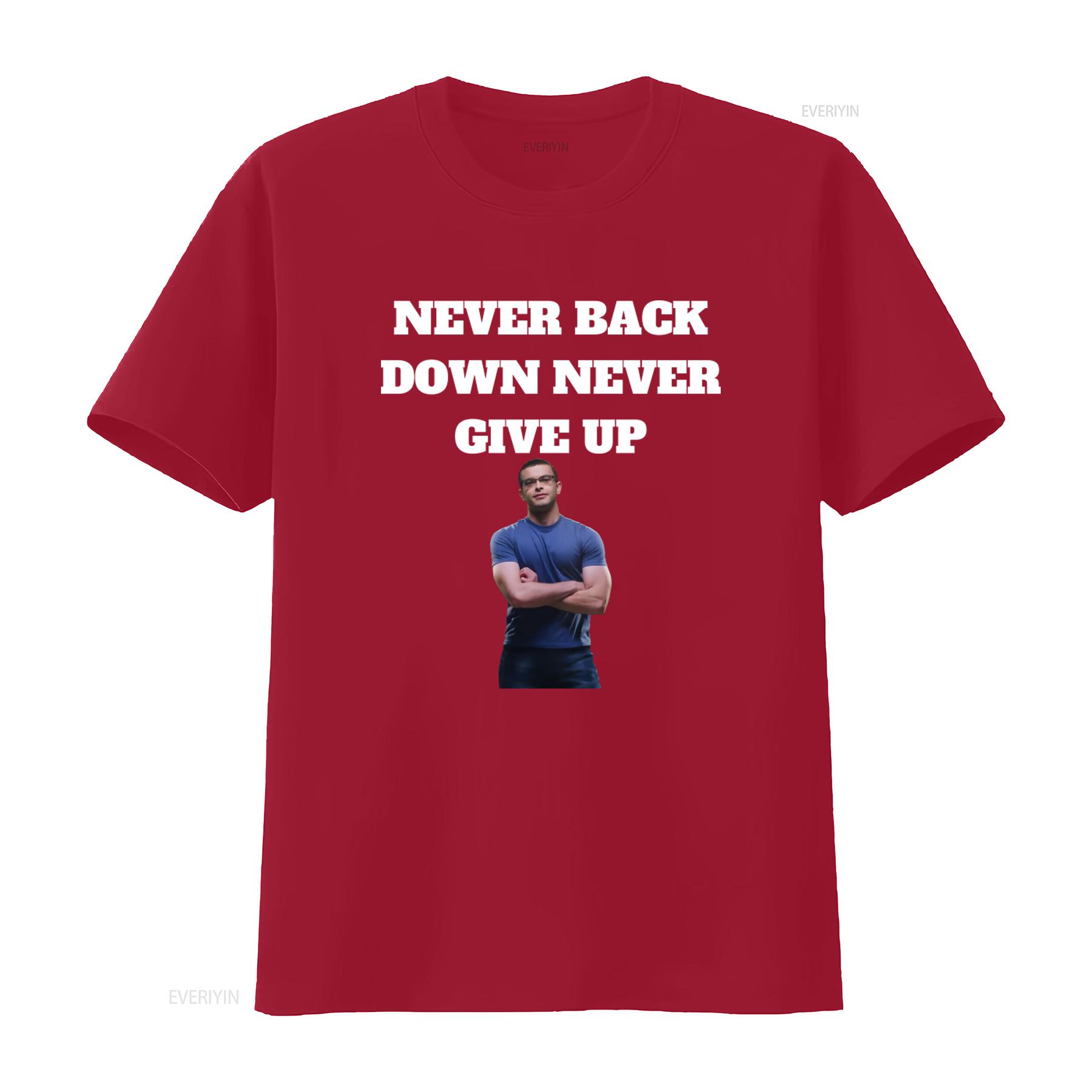 

Inspirational Nick Eh 30 Never Back Down Give Up T Shirt for Men vintage Washed Versatile fashion Stretched streetwear Stylish S