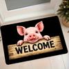 1pc Cute Pink Pig Welcome Suitable for Entryway, Non-Slip Absorbent with Adorable Pig & WELCOME Lettering, Machine Washable Soft Suitable for Bathroom