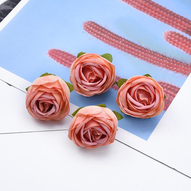 

5/10Pcs Tea Roses silk Head Christmas Decorations for Home Scrapbooking Wedding Bridal Accessories Clearance Artificial Flowers 5 Pieces