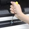 T244Pcs Leather Carbon Fiber Car Door Sill Protector Strip Stickers for Volkswagen VW GTI R Line R32 Touareg MK7 Passat Polo Jetta