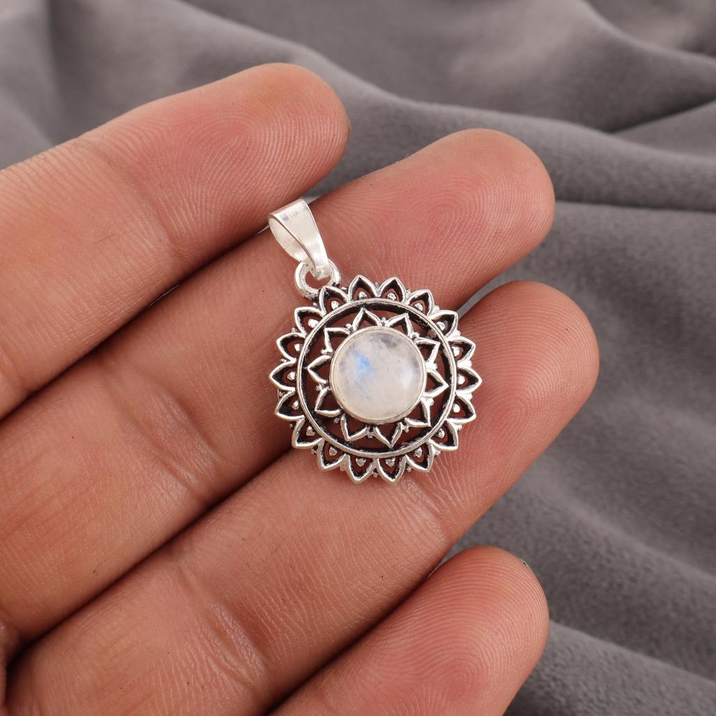 Rainbow Moonstone Jewelry, 925 Solid Sterling Silver Pendant Jewelry, Handmade Pendant Gemstone Jewelry For Women