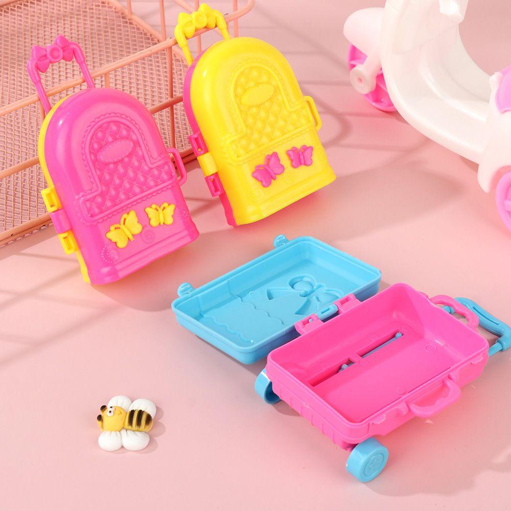 Multistyles Play House Plastic Dollhouse Furniture Accessories Doll Suitcase Doll's Luggage