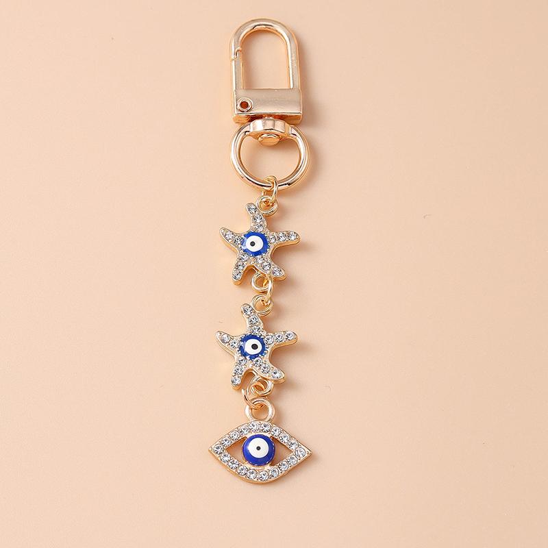 Retro Lucky Evil Eyes Keychain Metal Key Ring Pendant for Car Key Holder Women Girls Handbag Decor DIY Jewelry Gift