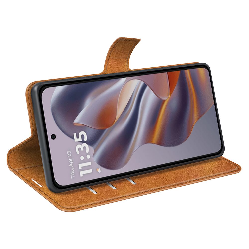 Für Motorola Edge 50 Neo 5G/Moto S50 5G/Thinkphone 25 5G Ständer Hülle Kratzfest Kalbsleder Textur Leder Handyhülle