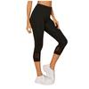 Women Hollow Out Splice Tight Fitness Leggings Yoga Cropped Pants Trousers