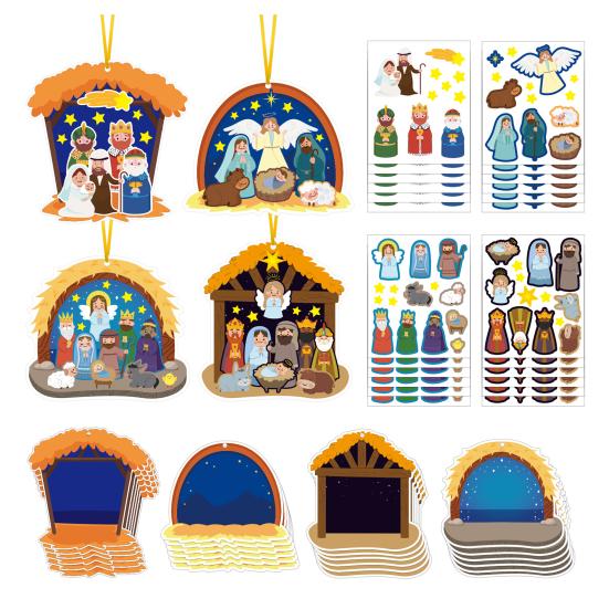 

Набор для поделок «Сделай сам» «Рождественская елка» из 24 штук для детей, праздничное искусство, поделки с наклейками, сделайте свою рождественскую закладку, рождественские сувениры для дома F