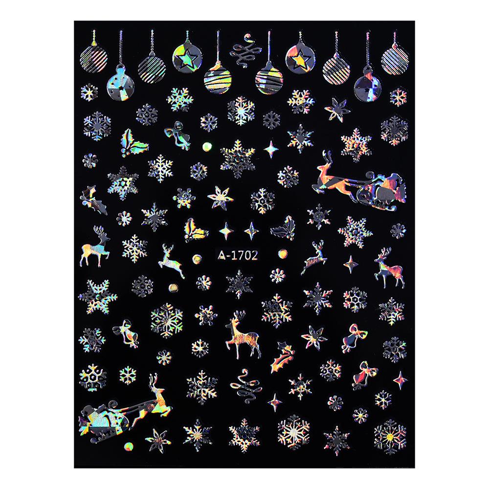 Autocolante de Crăciun 3D Laser Argint Ren & Fulg de Nea