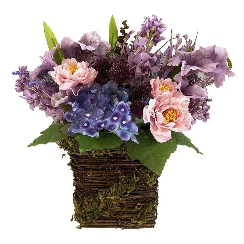 Levandulový košík Věnce Levandulový košík Květinový košík ke Dni matek Dekorace předních dveří