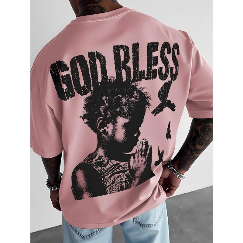 The new men's T-shirt for the summer of 2025 features a casual fashionable comfortable and breathable 3D letter pattern print